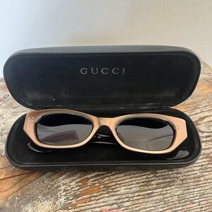 Gucci Beige Sunglasses with Black Lenses